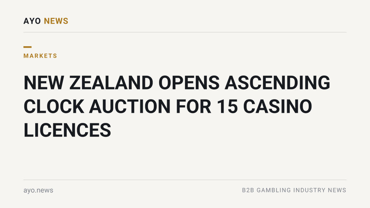 New Zealand Opens Ascending Clock Auction For 15 Casino Licences