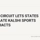 Illustration for a US appeals court ruling on Kalshi sports prediction contracts