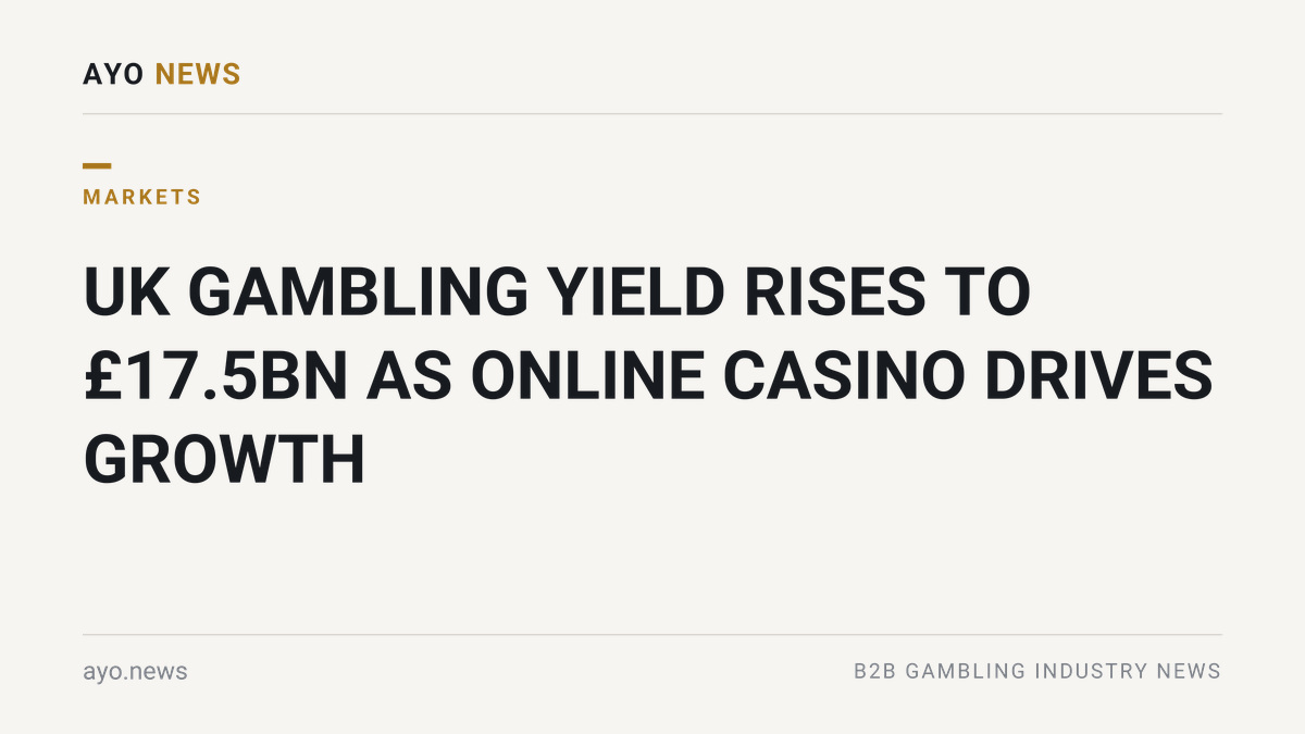 Illustration for UK Gambling Commission annual industry statistics showing GGY of 17.5 billion pounds