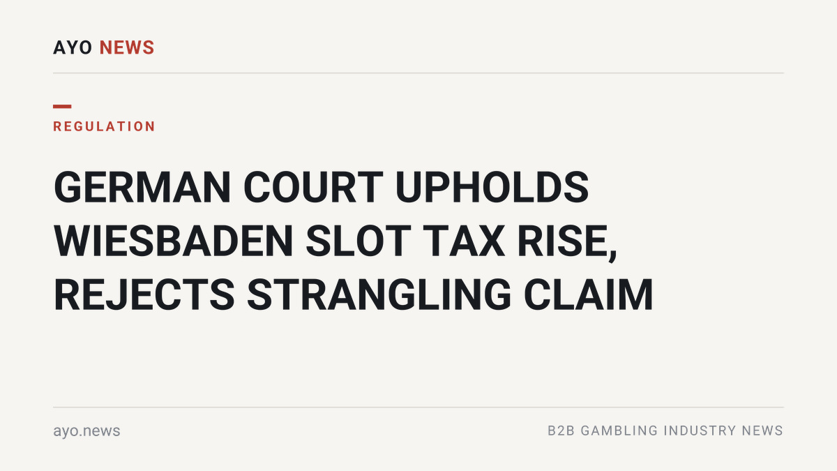 Wiesbaden slot machine tax court ruling