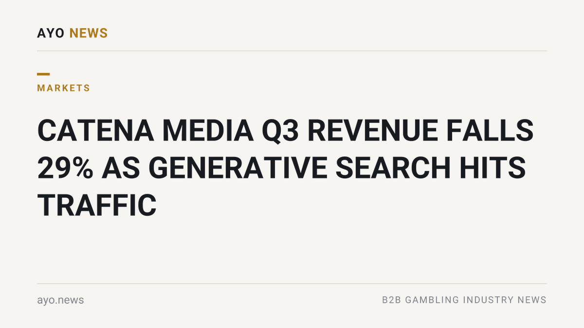 Catena Media Q3 Revenue Falls 29% As Generative Search Hits Traffic
