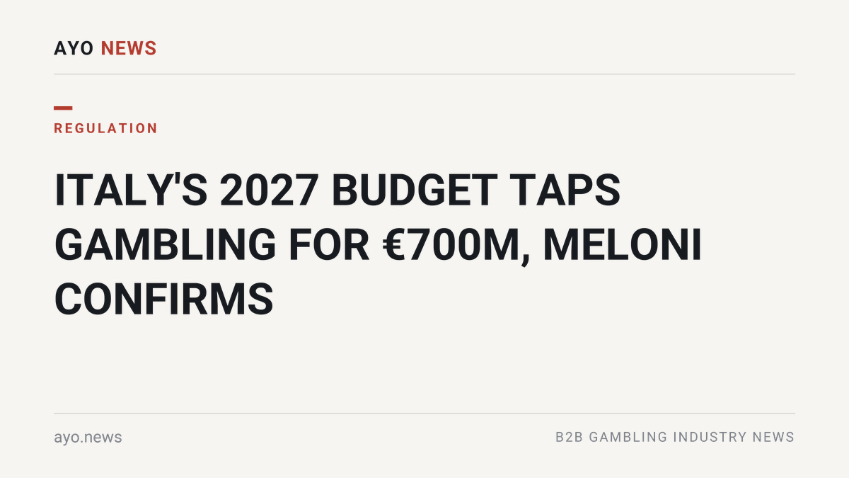 Italy'S 2027 Budget Taps Gambling For €700M, Meloni Confirms
