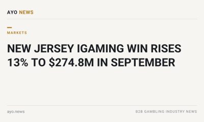 New Jersey Igaming Win Rises 13% To $274.8M In September