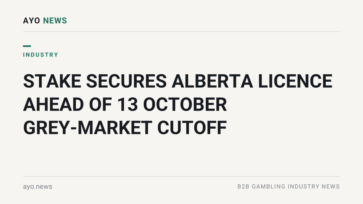 Stake Canada Alberta igaming licence