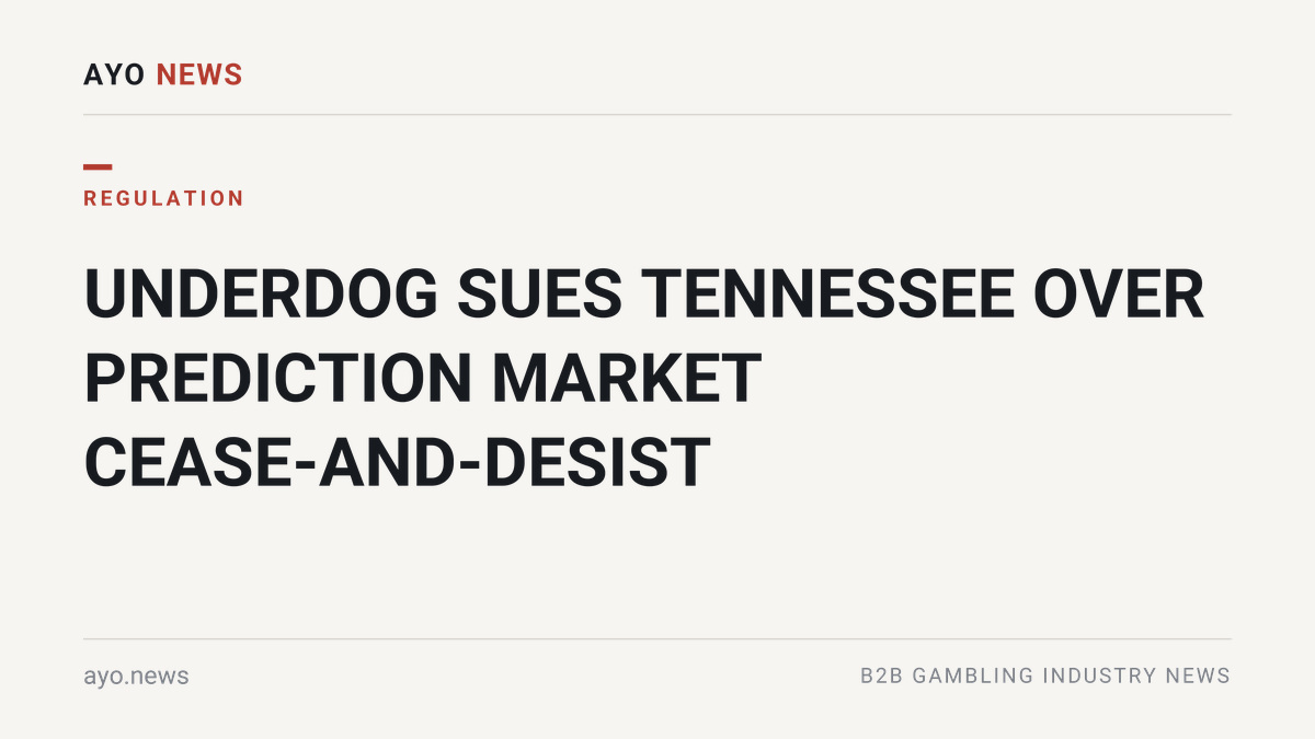 Underdog Sues Tennessee Over Prediction Market Cease-And-Desist