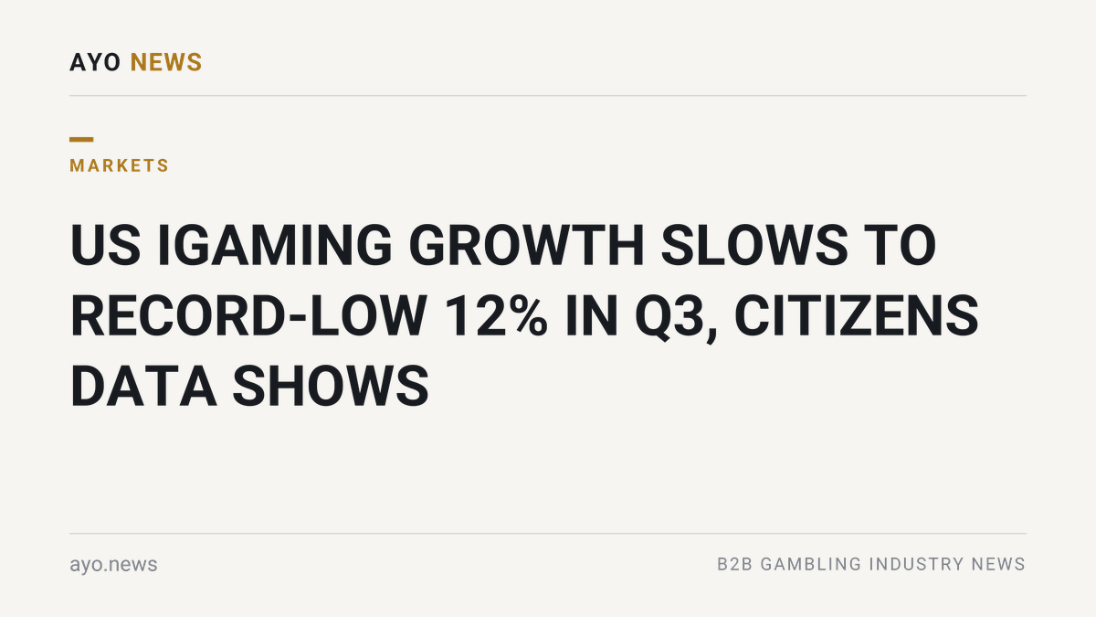 Us Igaming Growth Slows To Record-Low 12% In Q3, Citizens Data Shows