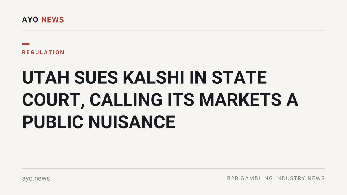 Utah sues Kalshi headline card
